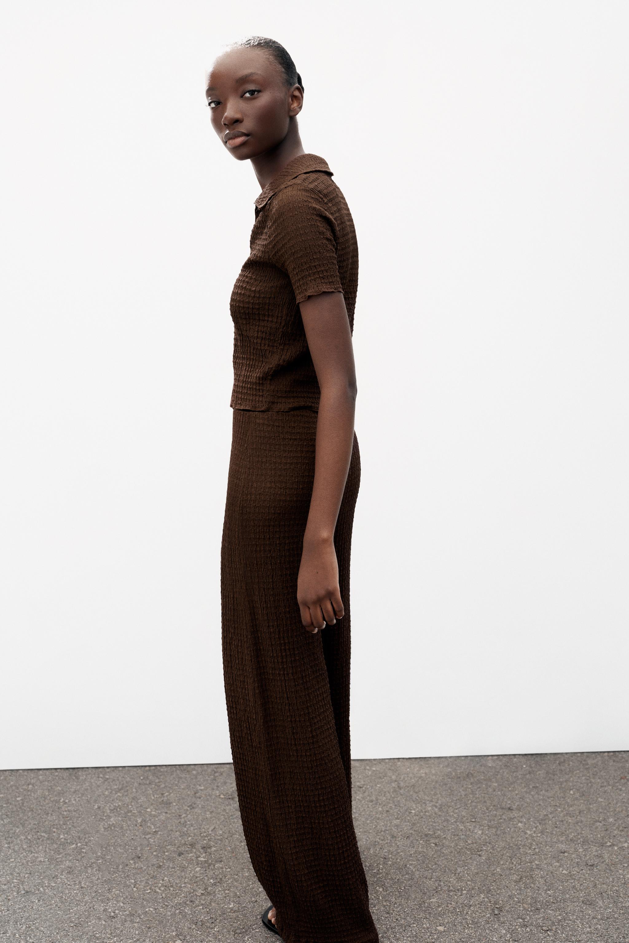 PANTALON DROIT TEXTURÉ